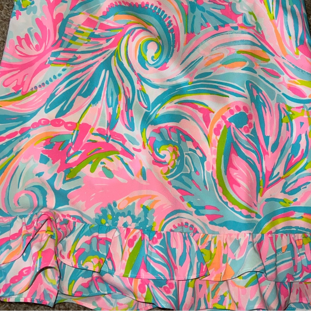 Lilly Pulitzer Masey Ruffle Romper Carnivale Coral size 2 EUC - Picture 4 of 4
